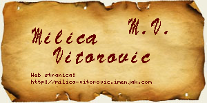 Milica Vitorović vizit kartica